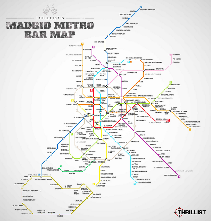 Mapa de bares de Madrid